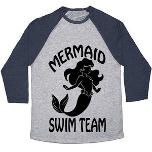 Maglietta da baseball unisex Tri-Blend della squadra di nuoto Mermaid - Product Image 3