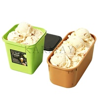 Récipient de stockage de crème glacée pour congélateur 5L 4.4 pintes pour crèmes glacées maison-Récipients réutilisables avec couvercles-Couvercles sans fuite