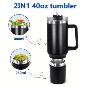 Gobelet isotherme personnalisé de 40 oz en acier inoxydable 304 avec revêtement en poudre, poignée pour gravure au laser, maintien thermique de 12 à 24 heures - Product Image 2