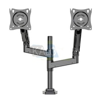 Support double moniteur KALOC DH200 réglable en hauteur, compatible 3-9 kg, avec concentrateur USB, support d'ordinateur avec bras double pour moniteur 10 kg