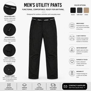 Custom Men's Hiking Pants Water Resistant Ripstop Cargo Pants for Men Quick Dry Lightweight Tactical Pants Mens - Product Image 3