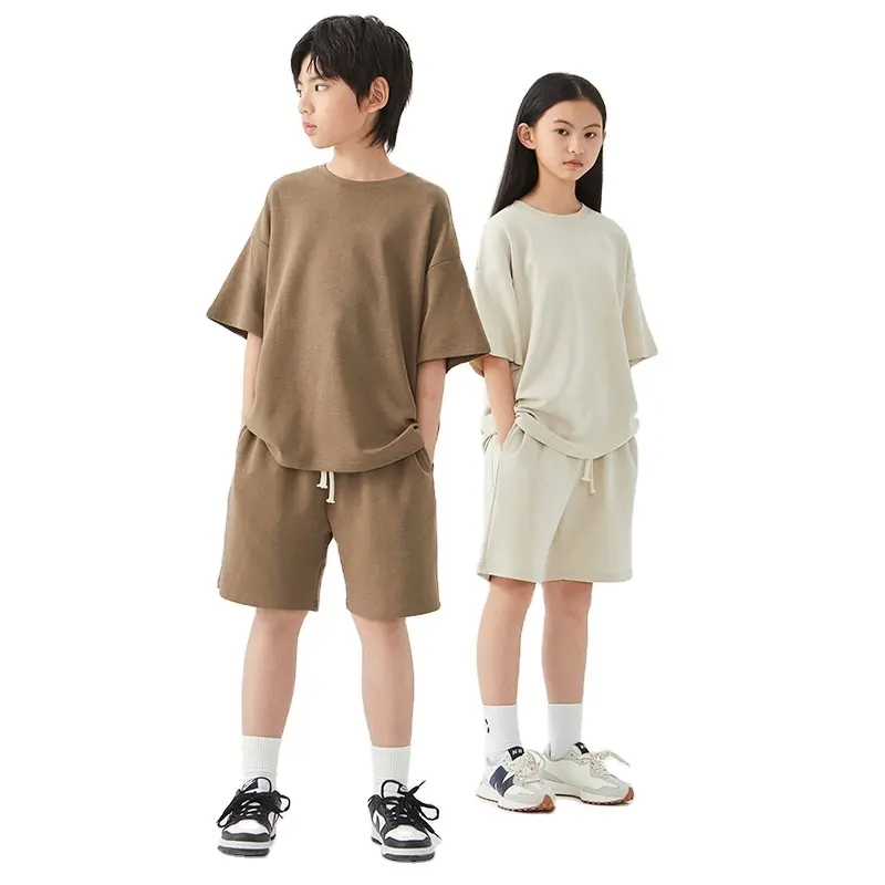 Verão estilo coreano novas crianças Street tiro roupas conjunto criança bebê menino padrão personalizado cor sólida curto sportswear terno