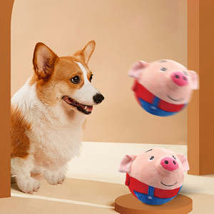 Electronic Pet Plush <b>Toy</b> Dog Squeaky Pet Bouncing Balls Vocal <b>Toy</b> USB Rechargeable Cartoon <b>Pig</b> Interactive Dog <b>Toy</b> - Product Image 4