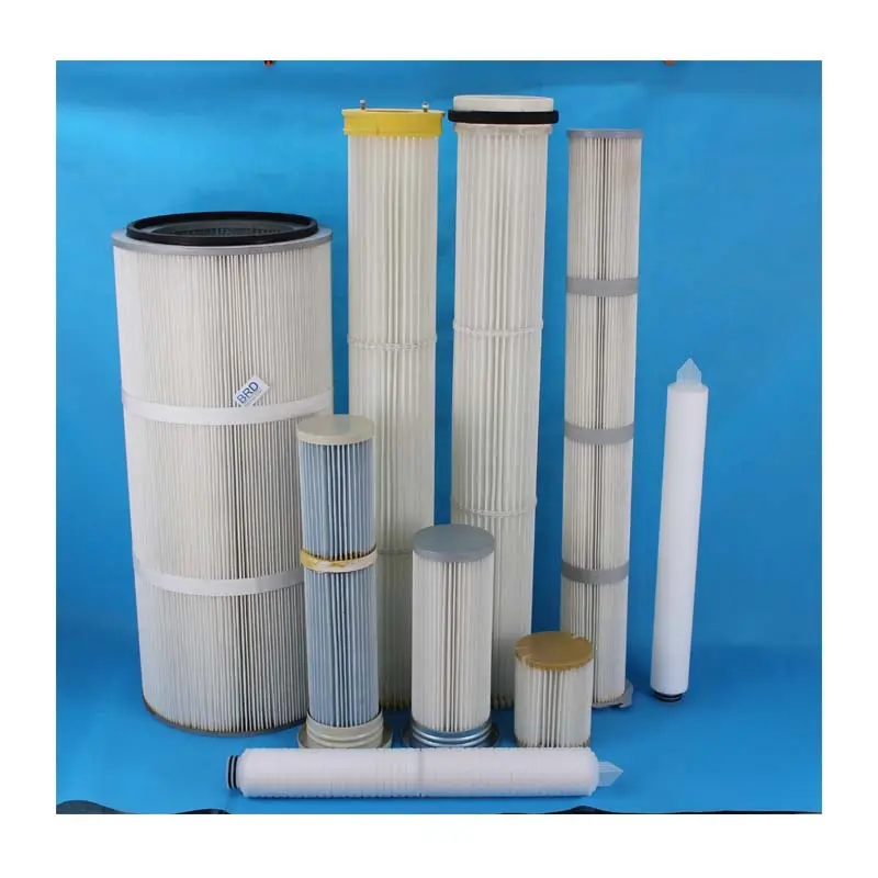 customize Industrial High Filtration Efficiency Polyester dust collector filter cartridge PTFE HEPA filter for cleaner