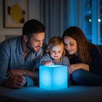Lumière de nuit LED cube à changement de couleur avec logo personnalisé, lumières LED modernes en forme de dés magiques, télécommande, batterie E26 pour décorations