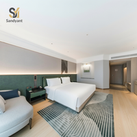 Ensembles de meubles de chambre d'hôtel en bois de luxe avec rangements et fonctions extensibles, design moderne
