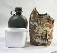 Botella Táctica Zennison Con Vaso De Aluminio Y Tapa Cantimplora Combate 3 En 1