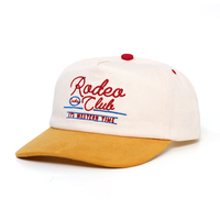 Alta calidad, venta al por mayor, logotipo bordado 3D personalizado, 5 paneles, sombrero Sin estructura, gorra de béisbol vintage con ala curvada