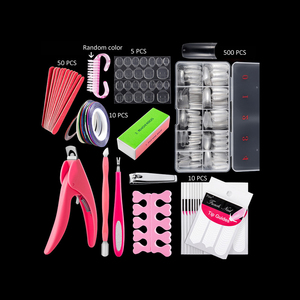 Ensemble de <span class=keywords><strong>manucure</strong></span> et pédicure, pointes d'ongles artificielles en acrylique, limes à ongles, cuticules, Kit de Nail Art DIY - Product Image 1