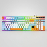 Nouveau clavier de jeu USB Jedel K60 avec éclairage LED arc-en-ciel et touches tricolores pour PC portable et ordinateur de bureau