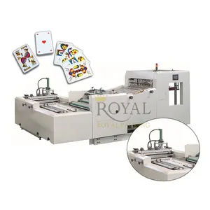 Dual outputting playing cards making machine for poker cards and games cards cutting and packing machine