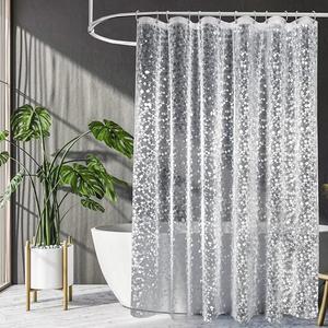 Rideau de douche PEVA transparent imperméable, housse de bain pour baignoire, revêtement de salle de bain motif galets - Product Image 3