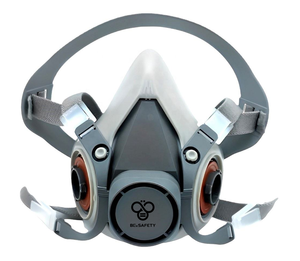 Respirateur léger demi-masque avec double filtre - Masque en silicone anti-buée pour protection chimique - Product Image 1