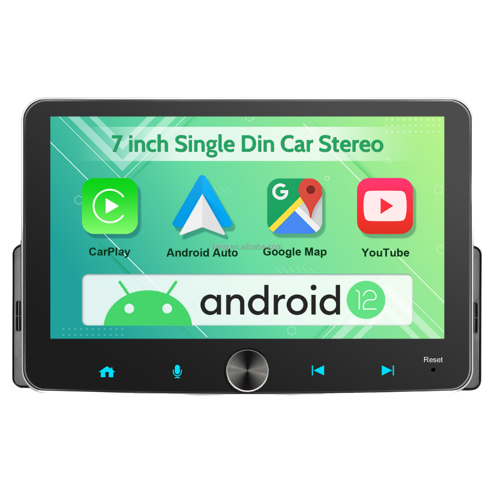 Новое поступление 7-дюймовый один Din GPS Навигатор автомобильный радиоприемник Android Auto Carplay Совместимый Сенсорный Экран USB соединение 1 год