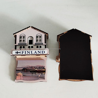 Individuelle Schweizer Alpen Weihnachts-Hängedekoration Kleines Holzhaus Länder-Stadt-Souvenir Deutschland Norwegen Kühlschrankmagnet Blockhütte