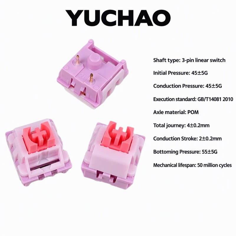 Drinkey Linear Rose Mechanical Keyboard Switches Dustproof Stem Pink ...