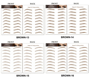 Tatouages de sourcils marron clair pour femmes imperméables <span class=keywords><strong>4D</strong></span> transfert de <span class=keywords><strong>tatouage</strong></span> de sourcils autocollants toilettage façonnage pour femmes fournitures de maquillage - Product Image 6