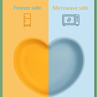 Plat à ventouse en silicone de qualité alimentaire non toxique en forme de cœur personnalisé pour l'alimentation des bébés et des enfants