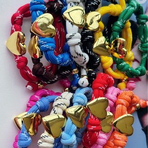 Pulsera Trenzada Ajustable Hecha a Mano con Cuerda <span class=keywords><strong>y</strong></span> Corazón Chapado en Oro, Regalo para el Día de San Valentín - Product Image 3