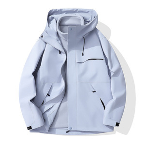 Veste d'extérieur à capuche pour homme 3-en-1 imperméable, matelassée en coton, style workwear, pour l'hiver et la randonnée, avec doublure polaire, vente en gros - Product Image 1