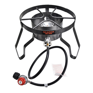 Réchaud à gaz propane de <span class=keywords><strong>camping</strong></span>, cuisinière d'extérieur avec surface en fonte, brûleur rond pour <span class=keywords><strong>camping</strong></span>-car et usage domestique, montage sur table, barbecue - Product Image 1