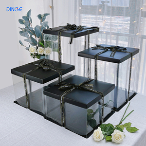 Cajas DE BODA altas grandes para pasteles de 6 pulgadas, tableros transparentes y con ventana para invitados - Product Image 2