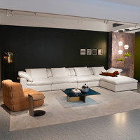 Modulares L-förmiges Sofa mit Ottoman, Komfortable Cloud-Couch, Sektionalsofa für Wohnzimmer, Wohnmöbel