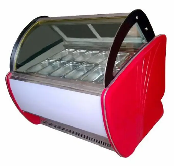OEM Glass Popsicle Display for Sale Snack Food Italian Gelato Showcase Ice Cream Cabinet with Freezer