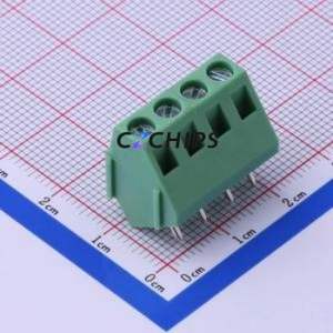 DB103-5.0-4P-GN-S <b>Screw</b> Terminal <b>Block</b> Through hole Component (THT),P=5mm Connector 1x4P 5mm Green Through Hole - Product Image 1
