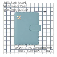 Dompet Paspor PU Pendek Di Bawah 2 Inci Tahan Air Anti RFID Tempat Kartu Perjalanan Unisex