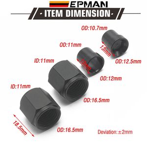 Adaptador de Tubo de Alumínio EPMAN 6AN Fêmea com Substituição de Porca AN6 e Manga de Porca para Tubo de 3/8 Polegadas, Anodizado Preto EPAA01G116KAN6 - Product Image 2