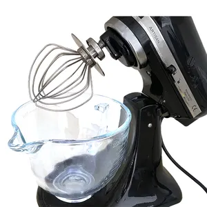 Nouveau fouet à 6 fils avec bouclier pour KitchenAid mélangeur à tête inclinable accessoire de remplacement, agitateur à crème aux œufs, gâteaux Mayonnaise