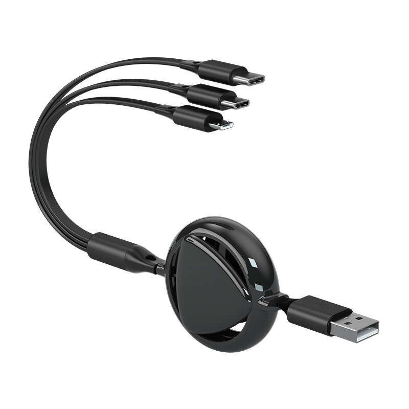 Портативный USB-кабель для передачи данных 3 в 1, зарядное устройство для мобильного телефона с выдвижным USB-кабелем, универсальный мульти-кабель