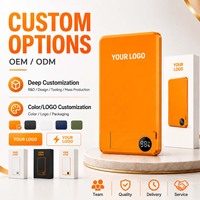 Batería Externa Inalámbrica Magnética Ultra Delgada OEM de 10000 mAh, Aleación de Aluminio, Carga Rápida de 15W/20W/PD, 2 en 1