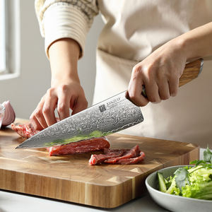 8 piezas de cuchillos de acero en polvo de Damasco de lujo juego de cuchillos de Chef de cocina japonesa con mango de madera de olivo - Product Image 4