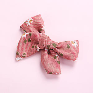 Gorros con lazo bonito para niños, pinzas para el pelo de bebé para niñas coreanas, pinzas para el pelo de ganchillo para bebé, accesorios, pinzas para el pelo estampadas para bebé - Product Image 5