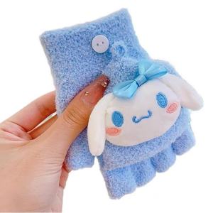 Guanti Flip con mezze dita in Kuro di cartone animato per bambini guanti da scrittura per studenti alla moda ispessiti da sci sportivo caldo neutro ogni giorno - Product Image 1