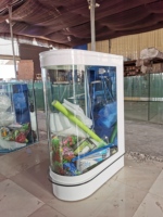 Personnalisé grand cube transparent acrylique aquarium aquarium avec lampe verre balle avant eau salée aquarium aquarium