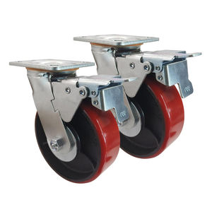 Roues pivotantes robustes en polyuréthane <span class=keywords><strong>sur</strong></span> <span class=keywords><strong>moyeu</strong></span> en acier, roulettes en PU pour établi, machines industrielles, équipements, camions - Product Image 1