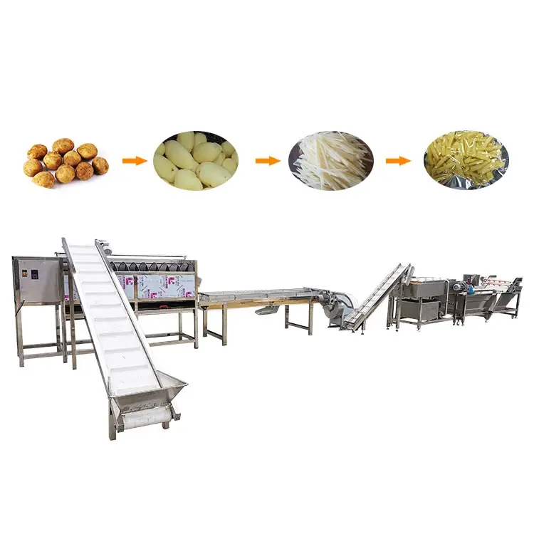 Línea de producción de patatas fritas, totalmente automática