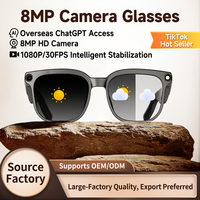 Lunettes intelligentes IA avec caméra, audio Bluetooth, appels vocaux, prise de photos, enregistrement vidéo, casque audio