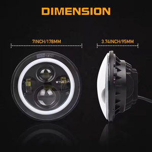 Phare <span class=keywords><strong>LED</strong></span> rond de 7 pouces 12V 6000K pour Wrangler JK, <span class=keywords><strong>projecteur</strong></span> de rechange avec homologation DOT, nouveau <span class=keywords><strong>50W</strong></span> 5000 lumens - Product Image 4