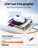 Batteries externes portables 5000 mAh pour iPhone et téléphones Android, charge rapide, mini batterie externe avec plusieurs interfaces