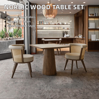 Ensemble table et chaises de restaurant Tongli, style nordique moderne, bois massif, couleur personnalisable, mobilier de salle à manger de luxe pour hôtel, 2 places