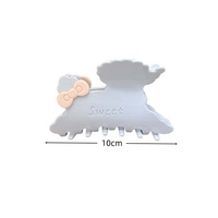 Pince à cheveux florale en acétate irisé, taille moyenne, décorée de strass, style pince requin, douce et simple, pour femmes, usage quotidien et rendez-vous