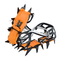 Crampons à glace et neige antidérapants 12 dents type griffe de tigre, couvre-chaussures à pointes en acier et TPU pour traction hivernale