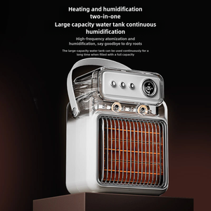 Ventilateur chauffant électrique de bureau en métal PTC 1500W avec protection contre la surchauffe, humidificateur portable 3 vitesses et télécommande - Product Image 5