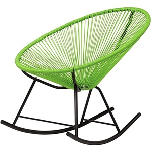 Fauteuil à <span class=keywords><strong>bascule</strong></span> moderne <span class=keywords><strong>Acapulco</strong></span>, structure en acier, <span class=keywords><strong>chaise</strong></span> à <span class=keywords><strong>bascule</strong></span> en rotin portable, <span class=keywords><strong>chaise</strong></span> longue d'extérieur pour usage en villa - Product Image 5