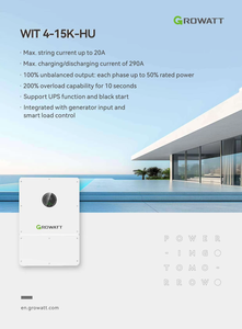 ในสต็อก growatt 4KW เซลล์แสงอาทิตย์ไฮบริด4-15K-HU สามเฟส5KW 8KW 10KW 12KW 15KW พลังงานแสงอาทิตย์ไฮบริด IP66 - Product Image 4