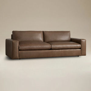 Sofá de Cuero de Lujo para Sala de Estar, Sofá de Cuero con Brazos Anchos, Muebles de Sala de Estar Estilo Americano Vintage, Sofá de Cuero de Diseño Contemporáneo - Product Image 2